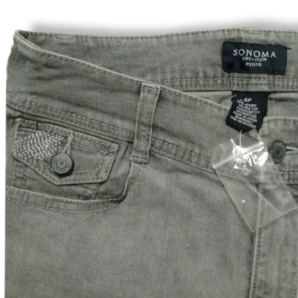 Y2K Sonoma jeans, rhinestone accents,  petite, sz 6P - Picture 2 of 5